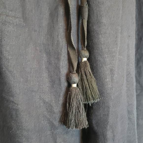 J. Crew Navy Blue Side Stripe Linen Drawstring Wide Leg Pants S - Picture 5 of 11